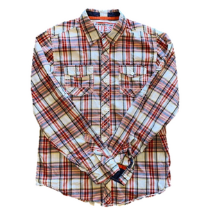 Guess Kids XL Red Plaid Long Sleeve Shirt